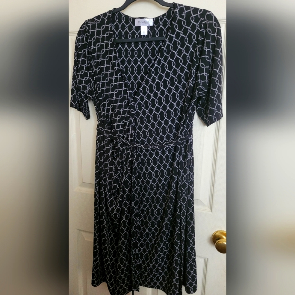 Black wrap Maternity Dress Large